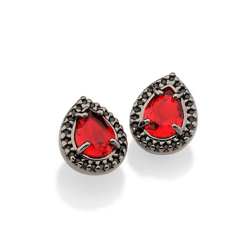 BRINCO BANHADO A RHODIUM NEGRO COM FORMATO GOTA