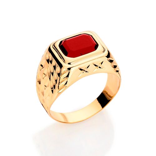 ANEL BANHADO A OURO 18K COM CRISTAL