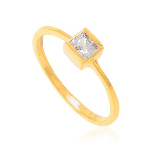 ANEL BANHADO A OURO 18K COM ZIRCÔNIA