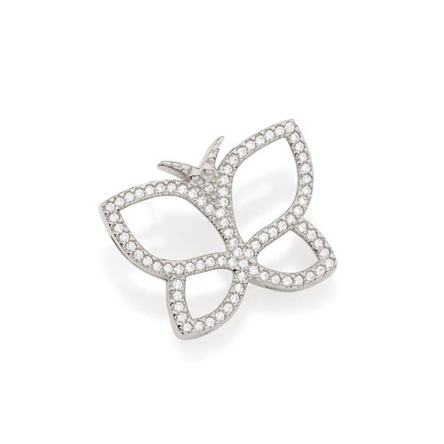 PINGENTE BANHADO A RHODIUM FORMATO BORBOLETA