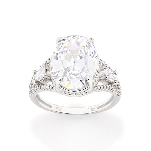 ANEL BANHADO A PLATINA COM ZIRCÔNIAS