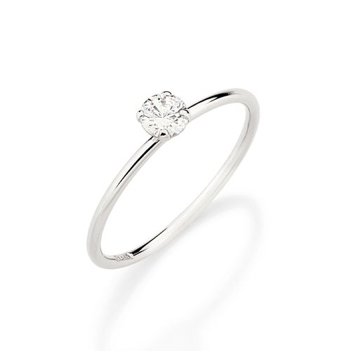 ANEL SOLITÁRIO BANHADO A PLATINA