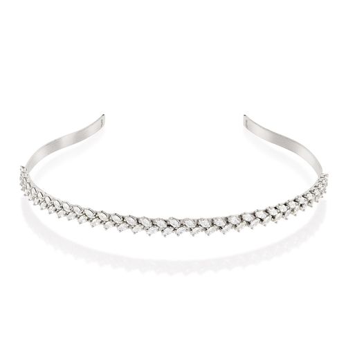 TIARA BANHADA A PLATINA COM ZIRCÔNIAS