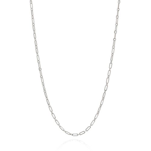 CORDÃO ELO CADEADO LIXADO BANHADO A PLATINA