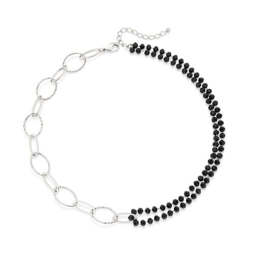 GARGANTILHA BANHADA A PLATINA VERSÁTIL COM CRISTAIS