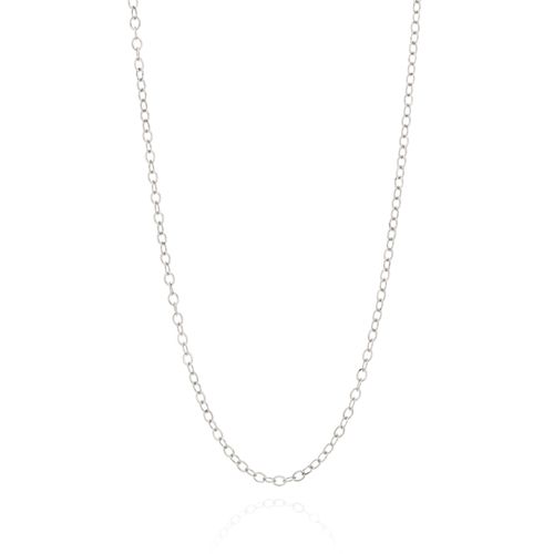 GARGANTILHA ELO CADEADO OVAL BANHADA A PLATINA