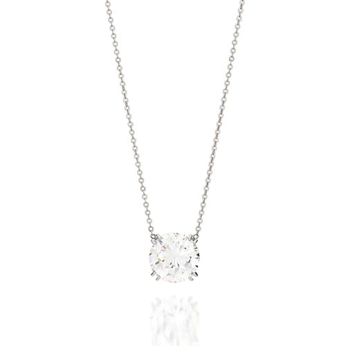 GARGANTILHA BANHADA A PLATINA COM ZIRCÔNIA