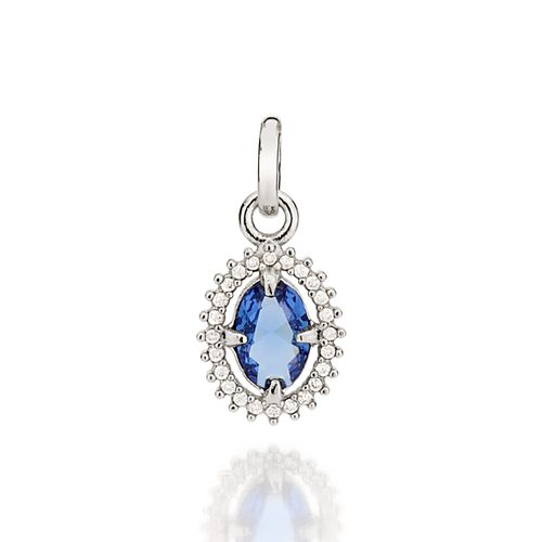 PINGENTE OVAL COM ZIRCÔNIAS BANHADO A PLATINA