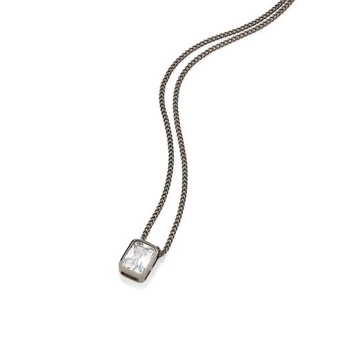 GARGANTILHA BANHADA A RHODIUM NEGRO COMPOSTA POR ZIRCÔNIA