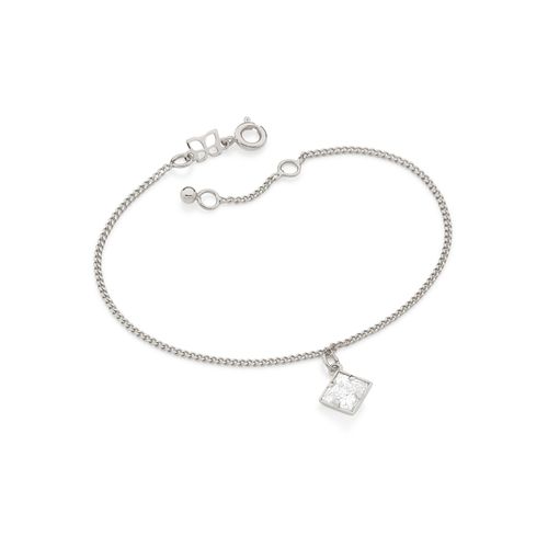 PULSEIRA BANHADA A RHODIUM COM ZIRCÔNIA QUADRADA