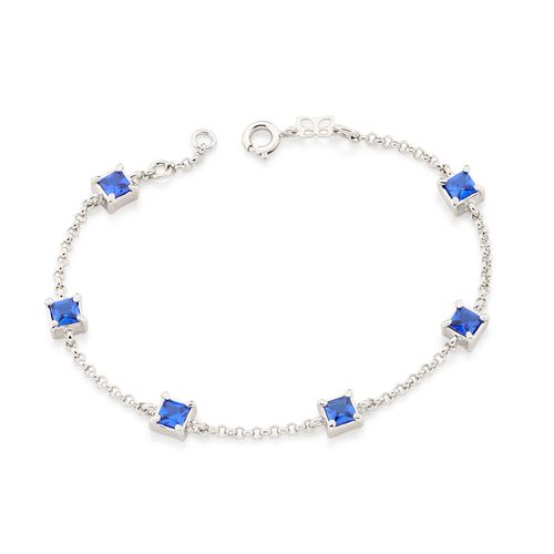 PULSEIRA BANHADA A RHODIUM COM ZIRCÔNIAS QUADRADAS