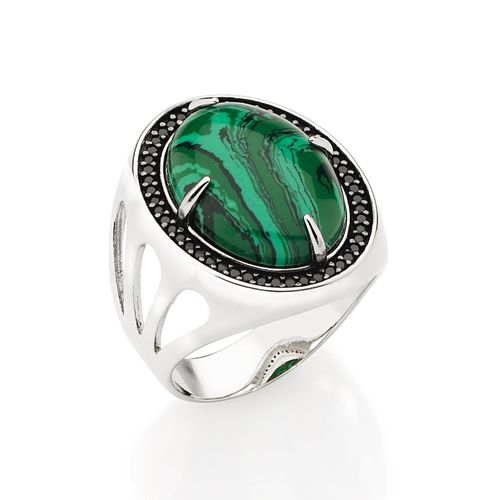 MAXI ANEL BANHADO A PLATINA COM CRISTAIS E ZIRCÔNIAS