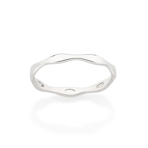 ALIANÇA ONDULADA BANHADA A PLATINA