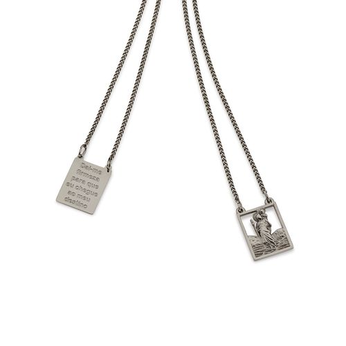 ESCAPULÁRIO BANHADO A RHODIUM NEGRO SÃO CRISTOVÃO