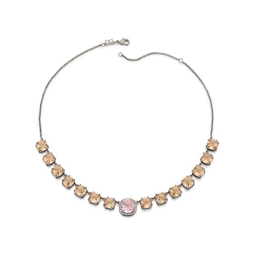 GARGANTILHA BANHADA A RHODIUM NEGRO COM ZIRCÔNIAS E CRISTAIS