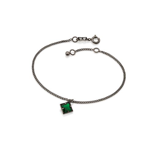PULSEIRA BANHADA A RHODIUM NEGRO COM ZIRCÔNIA QUADRADA