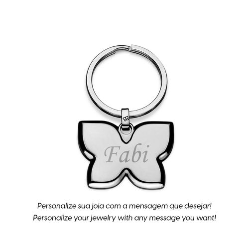 CHAVEIRO BORBOLETA PERSONALIZÁVEL DE AÇO