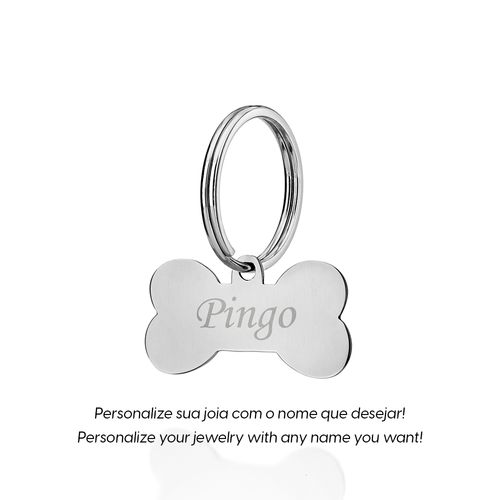 MEDALHA OSSO PET PERSONALIZÁVEL DE AÇO