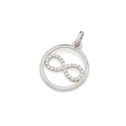 PINGENTE INFINITO BANHADO A RHODIUM COM ZIRCÔNIAS