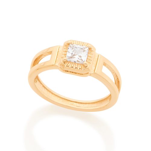 ANEL INFANTIL BANHADO A OURO 18K COM ZIRCÔNIA