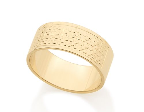 ALIANÇA BANHADA A OURO 18K TRABALHADA