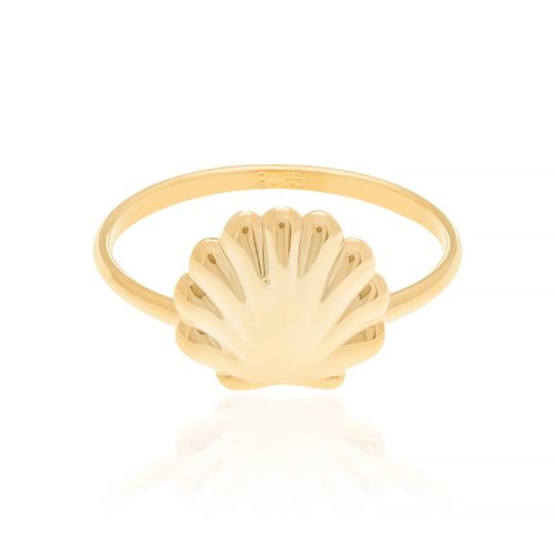 ANEL BANHADO A OURO 18K FORMADO POR CONCHA DO MAR