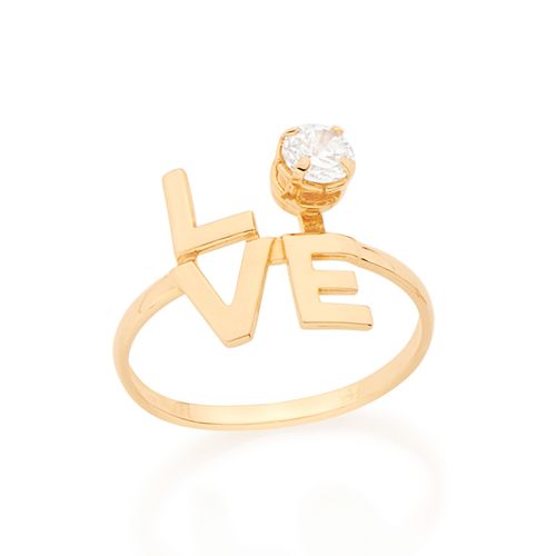 ANEL BANHADO A OURO 18K LOVE