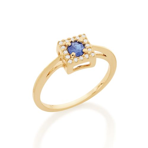 ANEL COM ZIRCÔNIAS BANHADO A OURO 18K