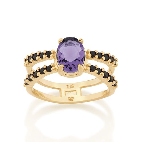 ANEL ARO DUPLO BANHADO A OURO 18K