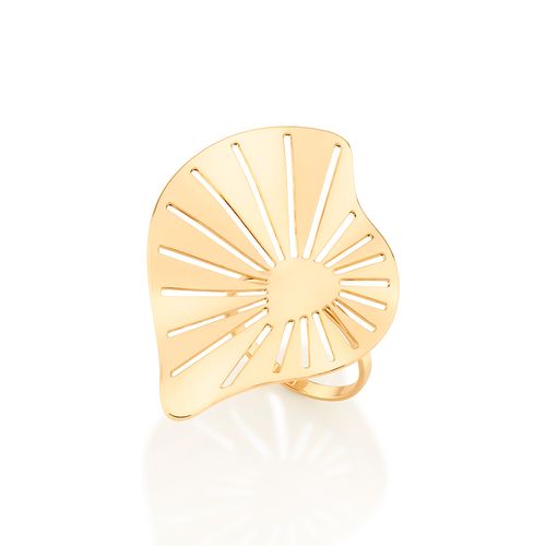 MAXI ANEL FOLHA BANHADO A OURO 18K