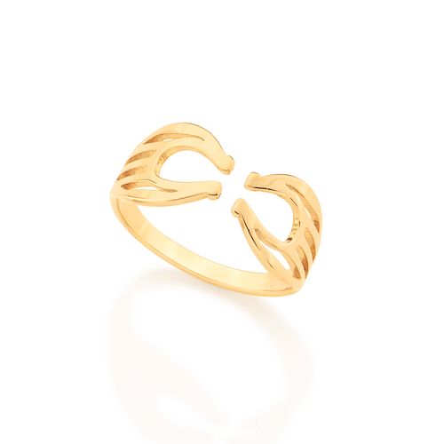 ANEL FERRADURAD BANHADO A OURO 18K