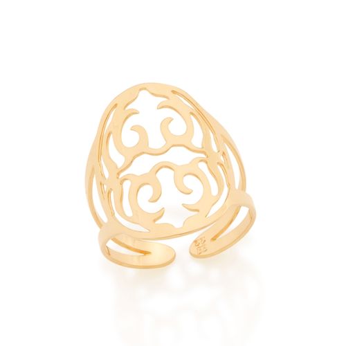 ANEL BANHADO A OURO 18K VAZADO