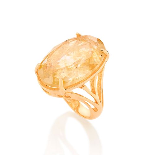 ANEL SOLITÁRIO BANHADO A OURO 18K