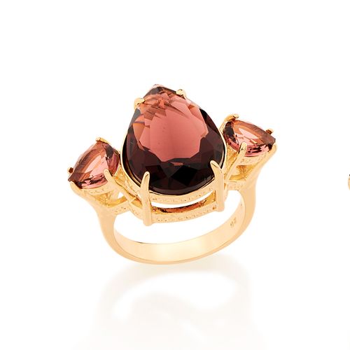 ANEL BANHADO A RHODIUM COM CRISTAIS GOTA