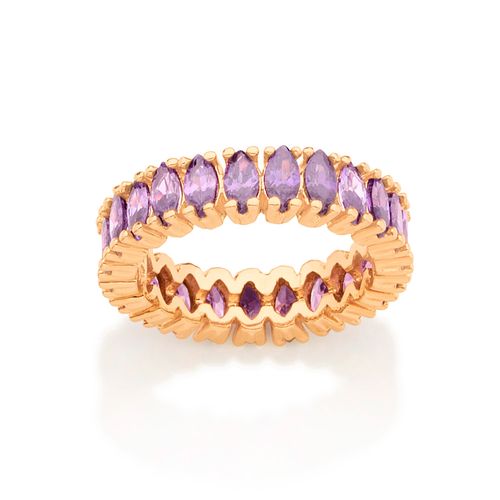 ANEL APARADOR BANHADO A OURO 18K COM ZIRCÔNIAS