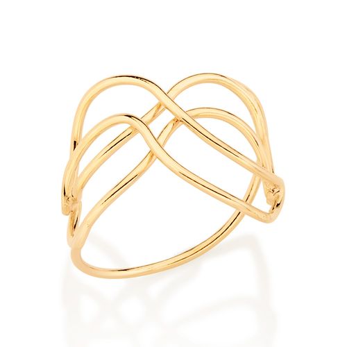 ANEL INFINITO DUPLO BANHADO A OURO 18K