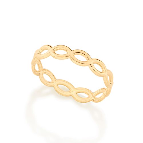 ANEL SKINNY RING INFINITOS BANHADO A OURO 18K