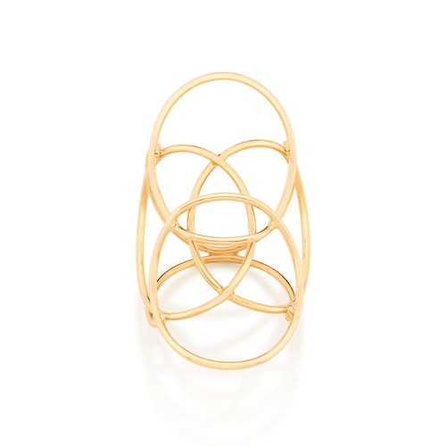 MAXI ANEL FIOS ENTRELAÇADOS BANHADO A OURO 18K