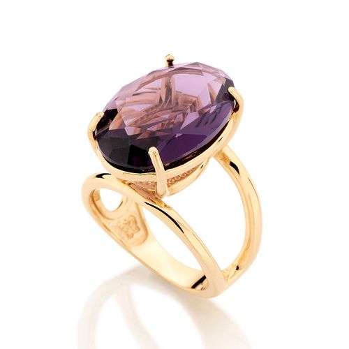 ANEL BANHADO A OURO 18K COM CRISTAL