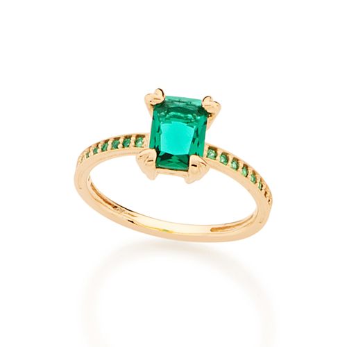 ANEL BANHADO A OURO 18K COM ZIRCÔNIAS E CRISTAL