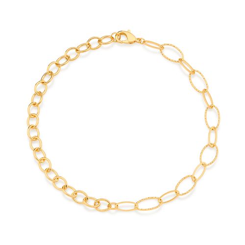 GARGANTILHA ELOS OVAIS BANHADA A OURO 18K