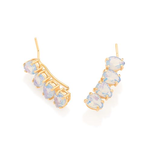 BRINCO EAR CUFF BANHADO A OURO 18K COM CRISTAIS