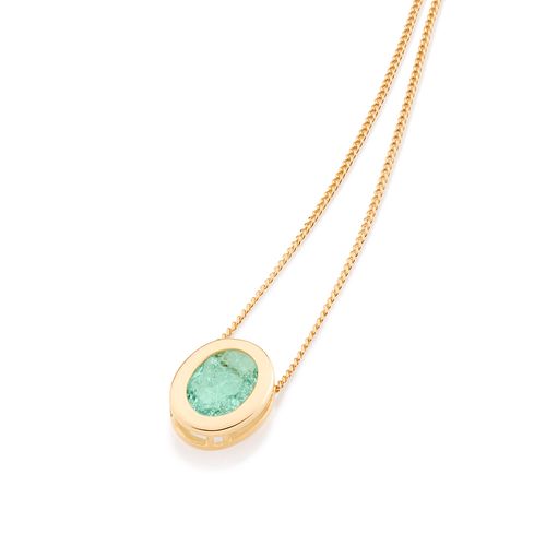 GARGANTILHA BANHADA A OURO 18K COM CRISTAL OVAL