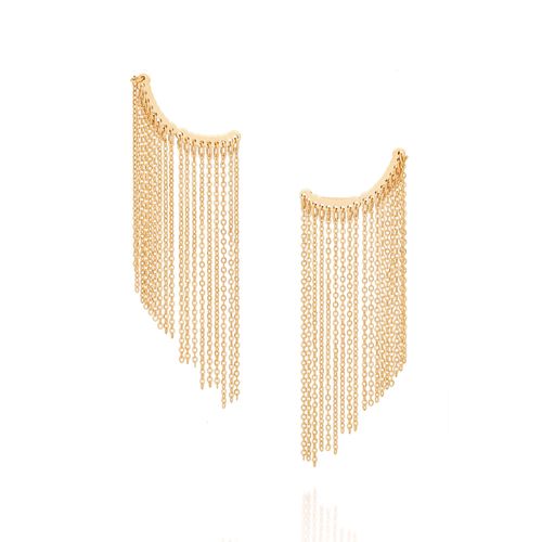 BRINCO EAR CUFF FRANJA BANHADO A OURO 18K