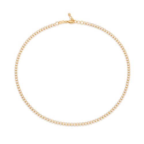 GARGANTILHA RIVIERA BANHADA A OURO 18K