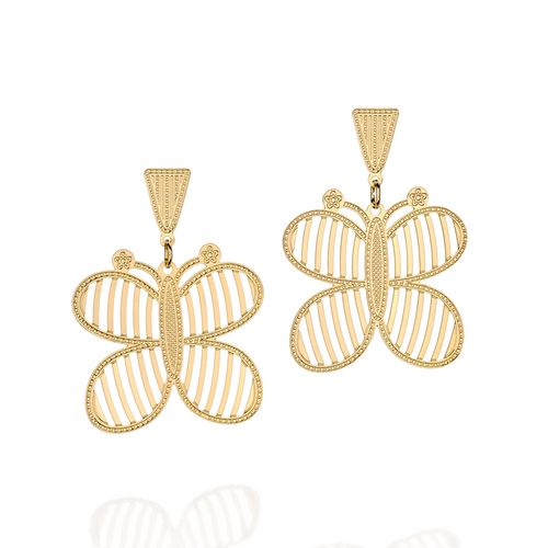 BRINCO BANHADO A OURO 18K BORBOLETA