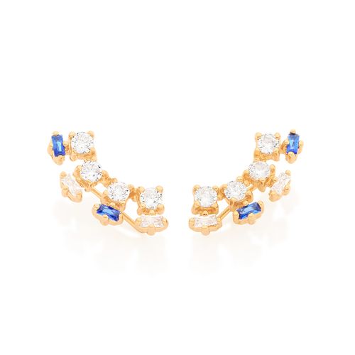 BRINCO EAR CUFF BANHADO A OURO 18K COM ZIRCÔNIAS