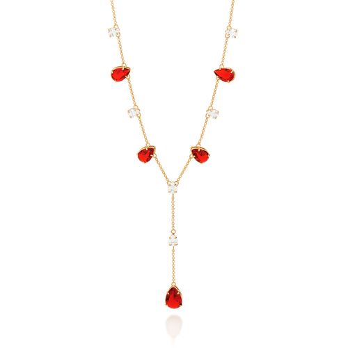 GARGANTILHA GRAVATA BANHADA A OURO 18K