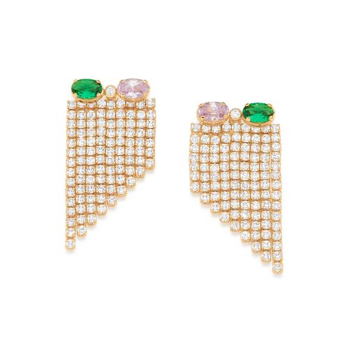 BRINCO FRANJA RIVIERA BANHADO A OURO 18K COM ZIRCÔNIAS