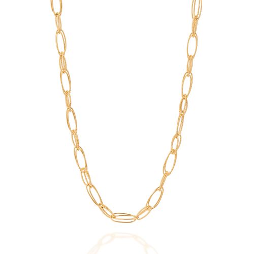 GARGANTILHA ELOS DUPLOS BANHADA A OURO 18K